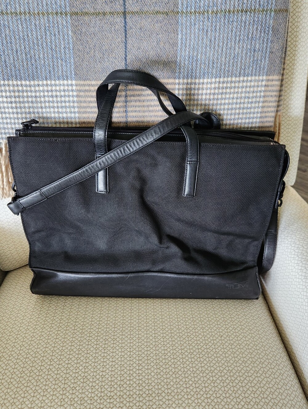 Tumi 43007D3 Ballistic Nylon Laptop Black Men's Briefcase with Shoulder Strap